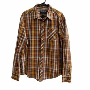 MARMOT Long Sleeve Button Down Shirt Plaid Size XL